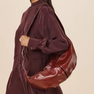 LTHR CRSSBDY BG 13 Elegant Burgundy 100% Leather Women's Bag. Zara. WOW